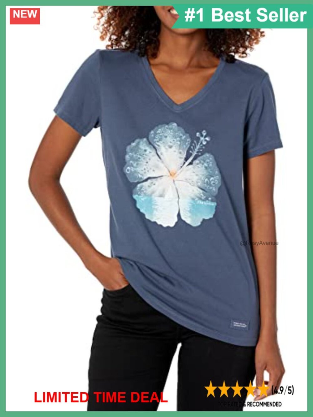 Life is Good Crusher Tee Short Sleeve Cotton Graphic V-Neck T-Shirt